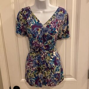 🔥5/$20🔥 NICOLE MILLER FLORAL PRINT TIE WAIST BLOUSE